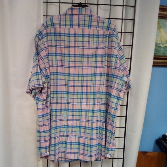 Daniel Cremieux Classics Men's 4XT Pink Blue Green Plaid S/S Button Up - Picture 5 of 5